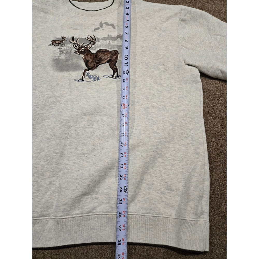 Vintage Croft & Barrow Deer Embroidered Sweatshirt Buck Gray Outdoor XL Nature - Picture 9 of 10